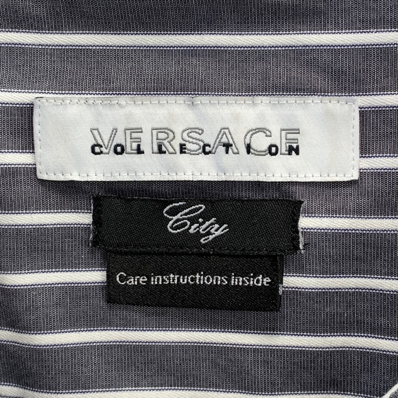 VERSACE Collection City Men’s Size 43 Long Sleeve Shirt - Picture 7 of 13